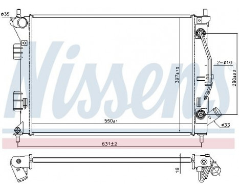 Radiator, engine cooling 675038 Nissens