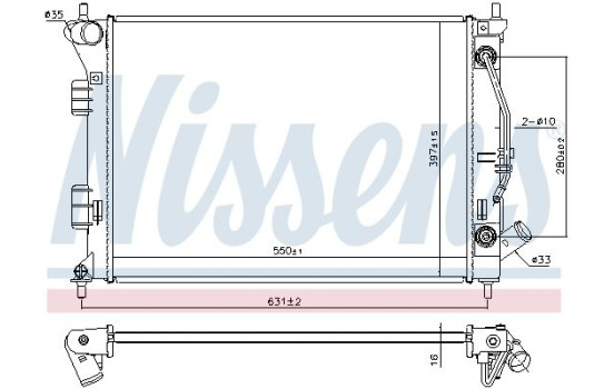 Radiator, engine cooling 675038 Nissens