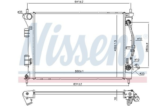 Radiator, engine cooling 675039 Nissens