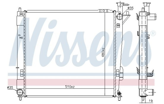 Radiator, engine cooling 675043 Nissens
