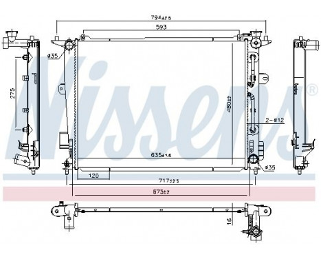 Radiator, engine cooling 675045 Nissens