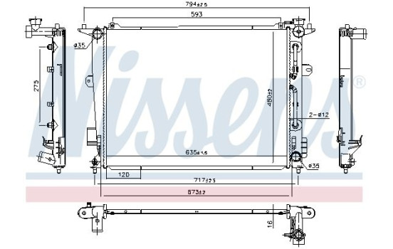 Radiator, engine cooling 675045 Nissens