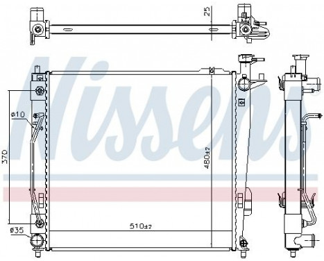 Radiator, engine cooling 675046 Nissens