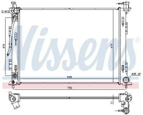 Radiator, engine cooling 675049 Nissens