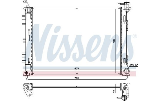 Radiator, engine cooling 675052 Nissens