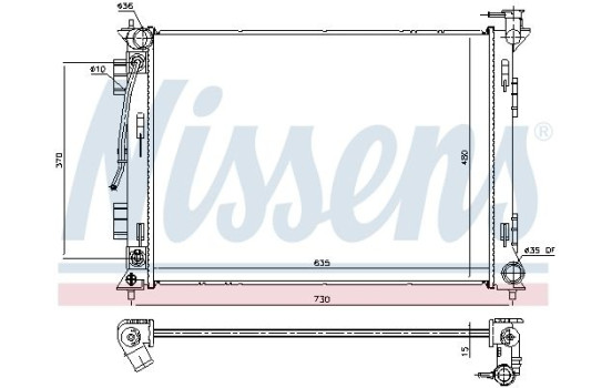 Radiator, engine cooling 675055 Nissens