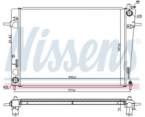 Radiator, engine cooling 675063 Nissens