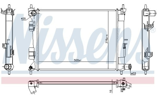 Radiator, engine cooling 675072 Nissens
