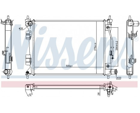 Radiator, engine cooling 675073 Nissens
