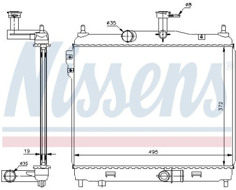 Radiator, engine cooling 67512 Nissens, Image 2
