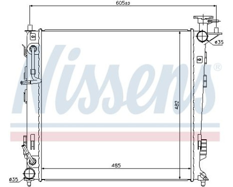 Radiator, engine cooling 67516 Nissens, Image 2