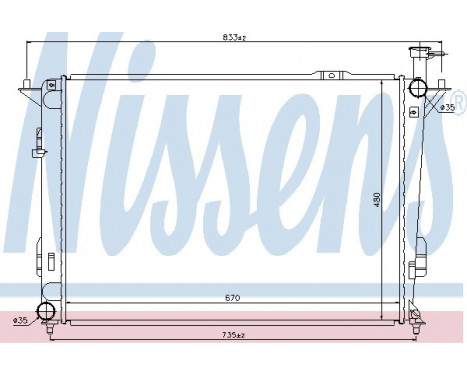 Radiator, engine cooling 67522 Nissens