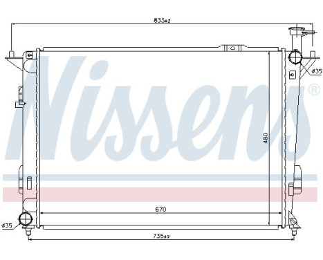 Radiator, engine cooling 67522 Nissens, Image 2