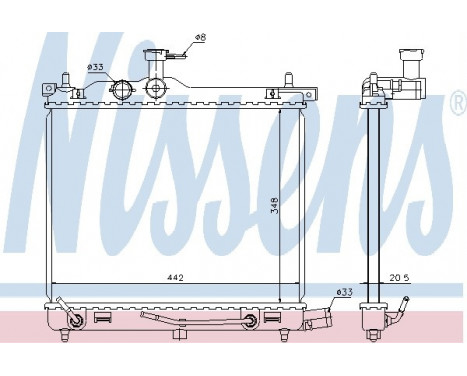 Radiator, engine cooling 67547 Nissens