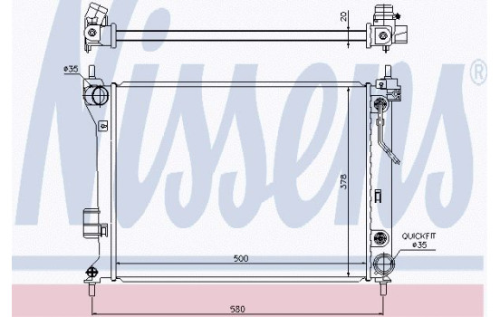 Radiator, engine cooling 67548 Nissens