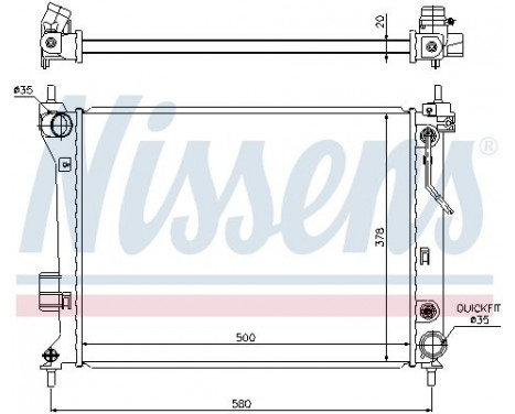 Radiator, engine cooling 67548 Nissens, Image 2