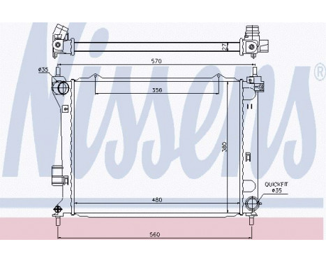 Radiator, engine cooling 67549 Nissens