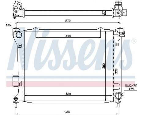 Radiator, engine cooling 67549 Nissens, Image 2