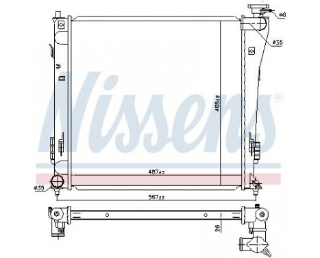 Radiator, engine cooling 67551 Nissens, Image 2