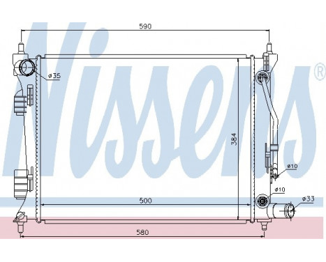 Radiator, engine cooling 67553 Nissens