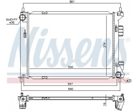 Radiator, engine cooling 67603 Nissens