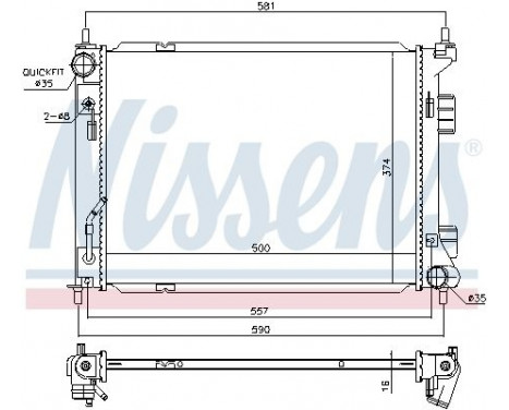 Radiator, engine cooling 67604 Nissens