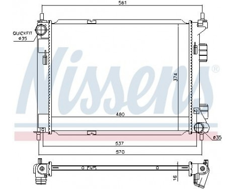 Radiator, engine cooling 67605 Nissens