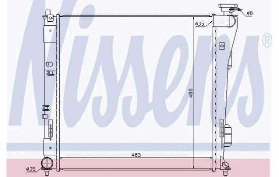 Radiator, engine cooling 67606 Nissens