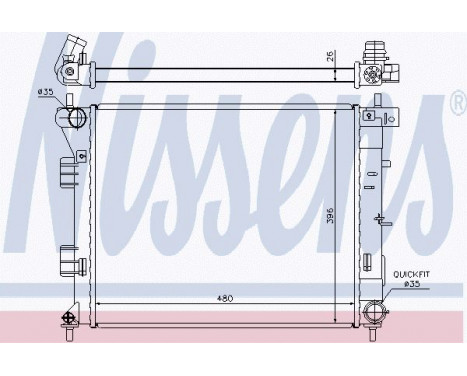 Radiator, engine cooling 67607 Nissens