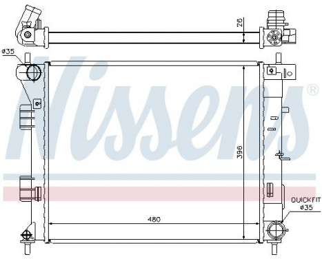 Radiator, engine cooling 67607 Nissens, Image 2