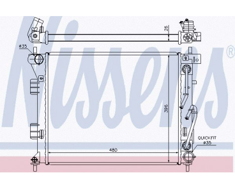 Radiator, engine cooling 67608 Nissens