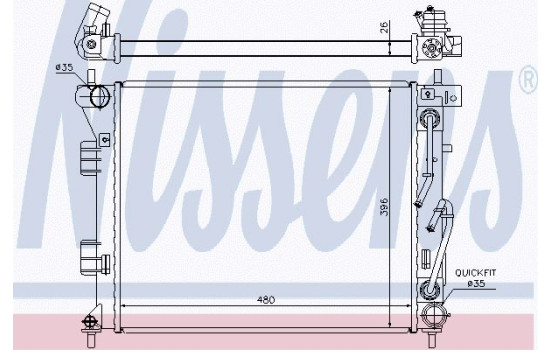 Radiator, engine cooling 67608 Nissens