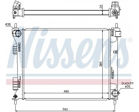 Radiator, engine cooling 67611 Nissens