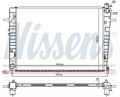 Radiator, engine cooling 67618 Nissens