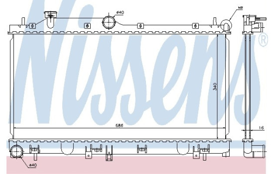 Radiator, engine cooling 67723 Nissens