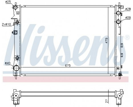 Radiator, engine cooling 67727 Nissens