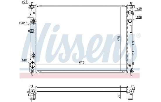 Radiator, engine cooling 67727 Nissens