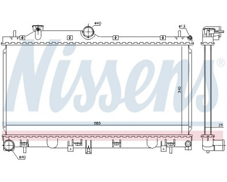 Radiator, engine cooling 67736 Nissens