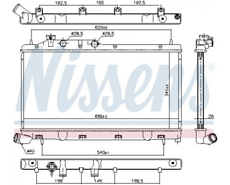 Radiator, engine cooling 67737 Nissens