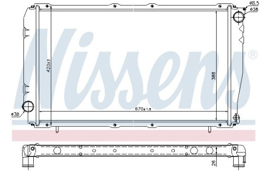 Radiator, engine cooling 67740 Nissens