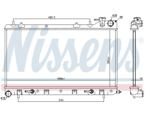 Radiator, engine cooling 67747 Nissens