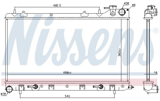 Radiator, engine cooling 67747 Nissens