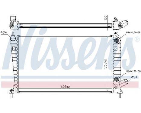 Radiator, engine cooling 68001A Nissens, Image 2