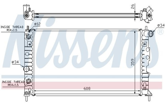 Radiator, engine cooling 68003A Nissens