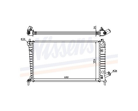 Radiator, engine cooling 68004A Nissens