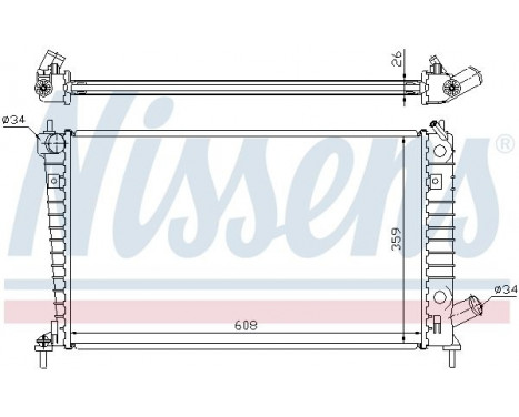 Radiator, engine cooling 68004A Nissens, Image 2