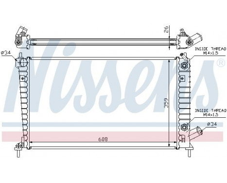 Radiator, engine cooling 68005A Nissens, Image 2