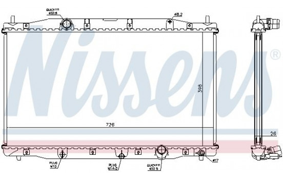 Radiator, engine cooling 68092 Nissens