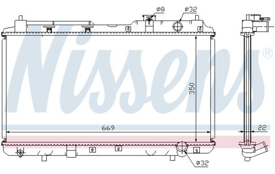 Radiator, engine cooling 68101A Nissens, Image 2