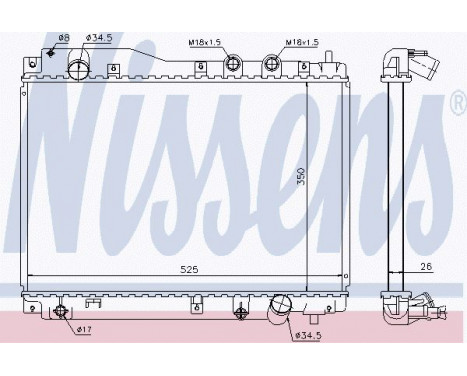 Radiator, engine cooling 68109 Nissens